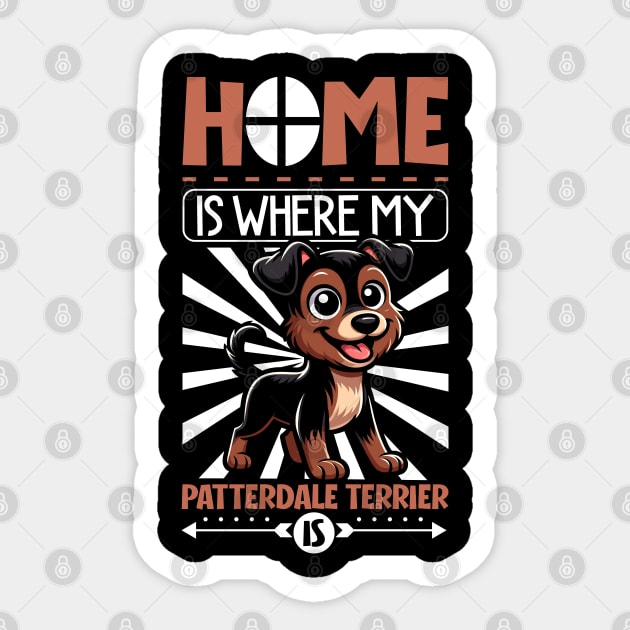Home is with my Patterdale Terrier Sticker by Modern Medieval Design